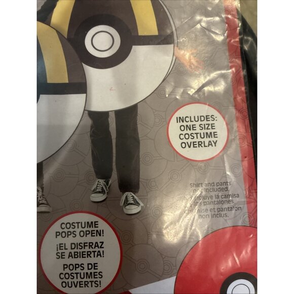 Disguise Pokemon Ultra Ball Costume Kids One Size Pikachu Pokeball Outfit - Picture 3 of 9
